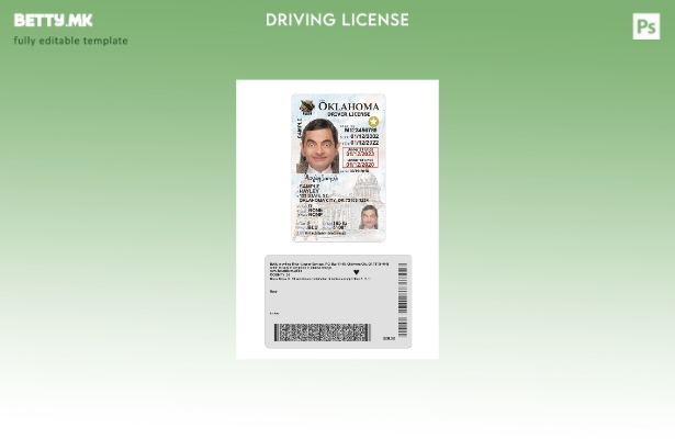 модерен стил САД Оклахома под возачка дозвола присутен шаблон